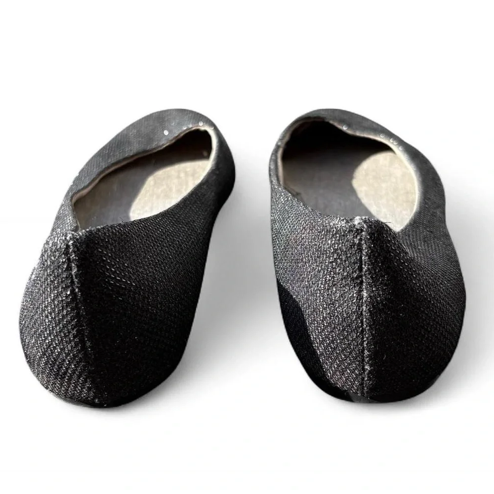 Y2K Vintage BC Ballet Flats in Metallic Black Canvas